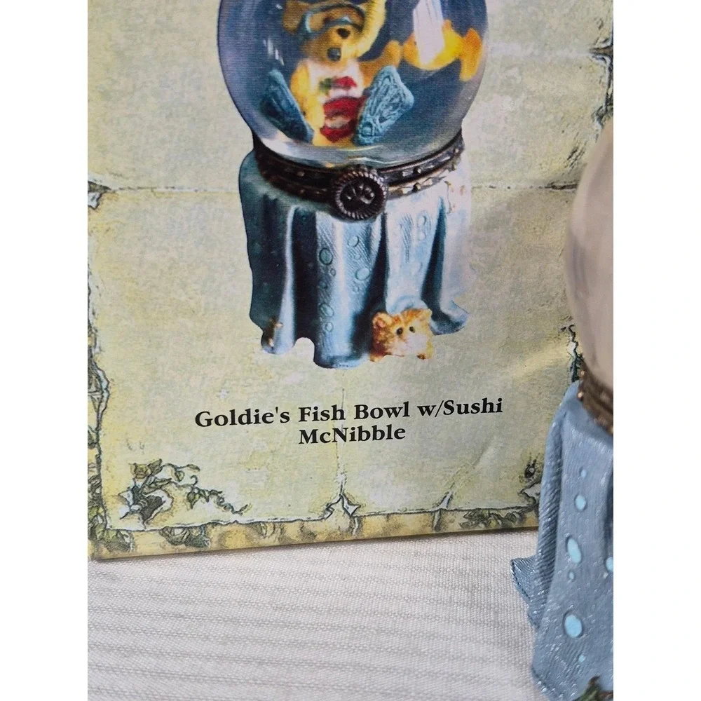 Boyds Bears Goldie's Fish Bowl Sushi McNibble Treasure Box Ltd Edition-see text